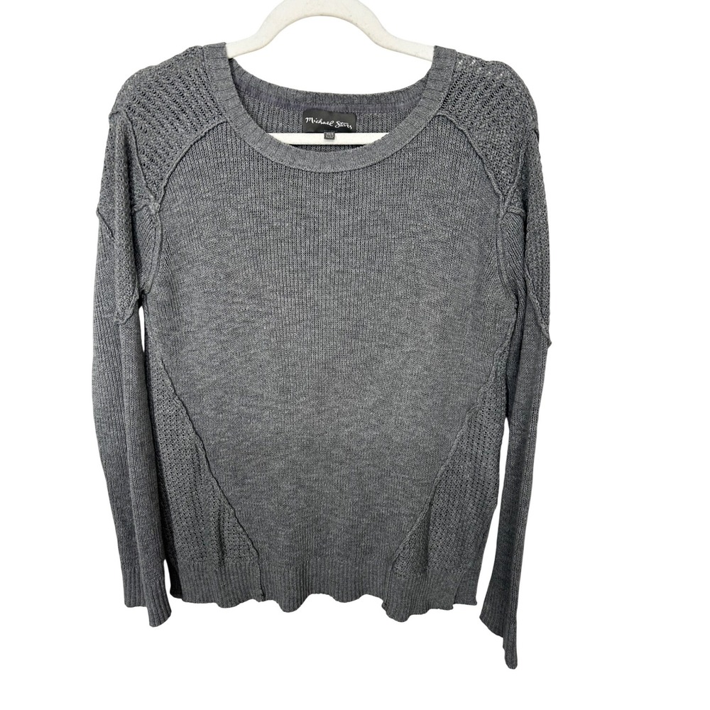 Michael Stars Gray‎ Pullover Sweater Reverse Seam Accents Women's Size XS/S